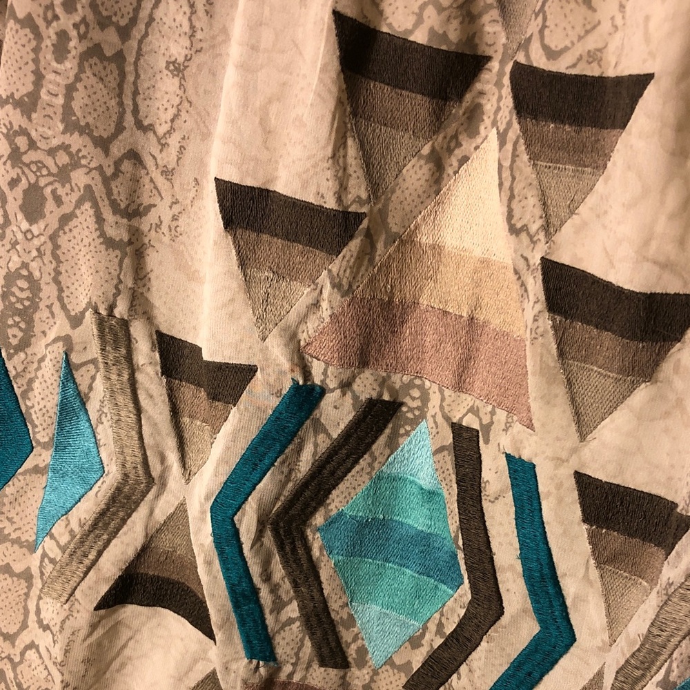 Judith March Santa Fe style embroidery with tassels sheer duster/poolside robe - Picture 10 of 11